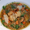 Hearty Lentil Soup with Hot Italian Sausage & Spinach