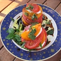 Heirloom tomato and mozzarella salad
