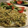 Herb and almond crusted barramundi