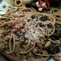 Italian Turkey Sausage, White Beans &Tomatoes Over Linguine