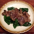 Loin Lamb Chops with Fresh Spinach and Mushroom