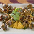 Mahogany Broiled Chicken with Smoky Lime Sweet Potatoes and Cilantro Chimic