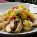 Mango Salsa over Grilled Chicken and Couscous