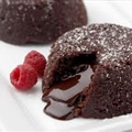 Molten Chocolate Cakes with Sugar Coated Raspberries