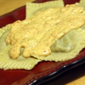Mushroom Mascarpone Ravioli with Sundried Tomato Alfredo Sauce
