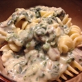 Mushroom spinach Alfredo sauce