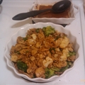 Organic White Mushrooms with Garlic and Broccolis