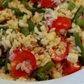 Pasta Salad with Corn, Green Beans, Tomatoes