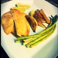 Pan-browned Tilapia and Slow-roasted Potatoes with Oregano and Garlic
