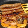 Pan-Grilled Sausages With Apples and Onions