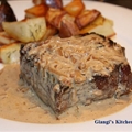 Pan Seared New York Steaks with Whiskey and Cream