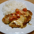 Parmesan Crusted Tilapia With Tomato and Basil Cream Sauce