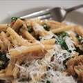 Pasta With Caramelized Onion, Swiss Chard and Garlicky Bread Crumbs