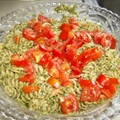 Pasta with Pesto sauce and cream