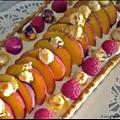 Peach, Raspberry & Hazelnut Tart
