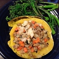 Pear and Ground Pork-Stuffed Winter Squash