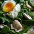 Poached Egg On Spinach, Warm Dressing Poached Egg On Spinach, Warm Dressing