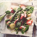 Poached Salmon With Asparagus, Peas And Lemon Crème Fraîche