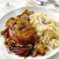 Pork Chops With Apples and Garlic Smashed Potatoes