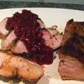 Pork Sirloin with Cranberry Chipolte Sauce