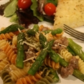 Rainbow Rotini with Sausage & Asparagus