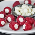 Rasberries with chocolate inside them, easy, quick party desert idea!