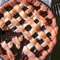 Rhubarb and lattice pie