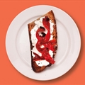 Ricotta and red peppers on toast
