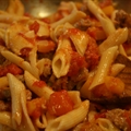 Rigatoni with Sausage, Pumpkin & Tomato Sauce