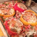 Roasted-filled Bell Peppers and pasta