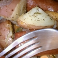 Rosemary and pepper sausages with potatoes
