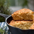 Rosemary Cornbread in a skillet