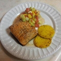Rosemay Salmon with Fresh Fruit Salsa