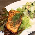 Salmon with Avocado and Cucumber Salad