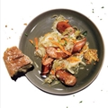 Sausage With Tangy Caraway Cabbage