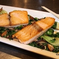 Seared Salmon with Sesame Bok Choy and Spinach