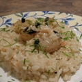 Seared Scallops on Shrimp and Truffle Risotto