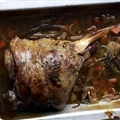 Slow-cooked leg of lamb with thyme