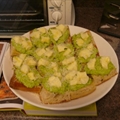 Smashed Peas and Mozzarella on Toast with Romano