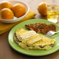 Smoked Brie Wedge, Bacon & Mushroom Omelet