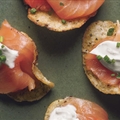 Smoked Salmon with Black Pepper Potato Chips and Lemon Creme Fraiche