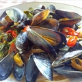 Spaghetti with Mussels and Spinach
