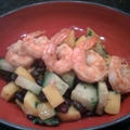 Spicy Black Bean Salad with Sesame-Ginger Shrimp