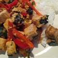 Spicy Stir-Fried Tofu with Basil and Eggplant