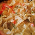 Spinach and Red Pepper Pasta with Italian Sausage