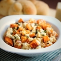 Spinach and sweet potato brown rice risotto 