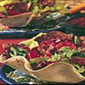 Stir-Fried Beef Salad in Tortilla Cups