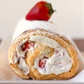 Strawberries and Cream Angel Food Cake Roll