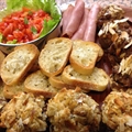 Stuffed Mushrooms with Rice, Slivered Almonds & Parmesan Cheese