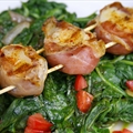 Suckin’ Prosciutto-Wrapped Scallops With Spinach